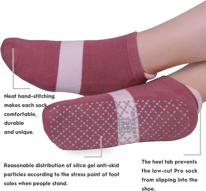 Unisex Non Slip Grip Socks with Cushion for Yoga Pilates Barre Home & Hospital