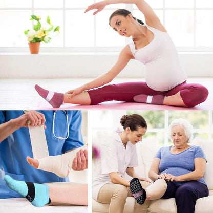 Unisex Non Slip Grip Socks with Cushion for Yoga Pilates Barre Home & Hospital