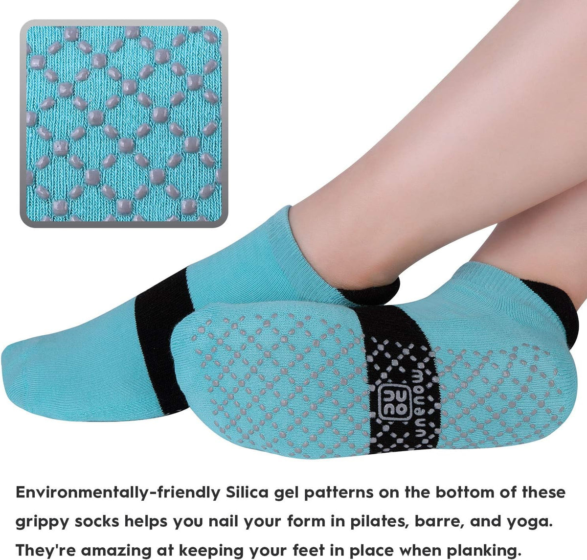 Unisex Non Slip Grip Socks with Cushion for Yoga Pilates Barre Home & Hospital