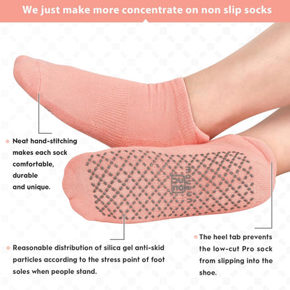 Unisex Non Slip Grip Socks with Cushion for Yoga Pilates Barre Home & Hospital