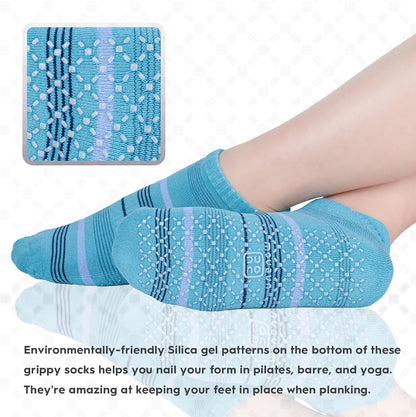Unisex Non Slip Grip Socks with Cushion for Yoga Pilates Barre Home & Hospital