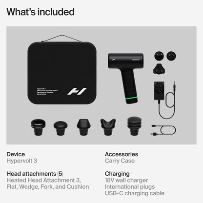 Hypervolt 3 Percussion Massage Gun Heated Head Premium Carry Case