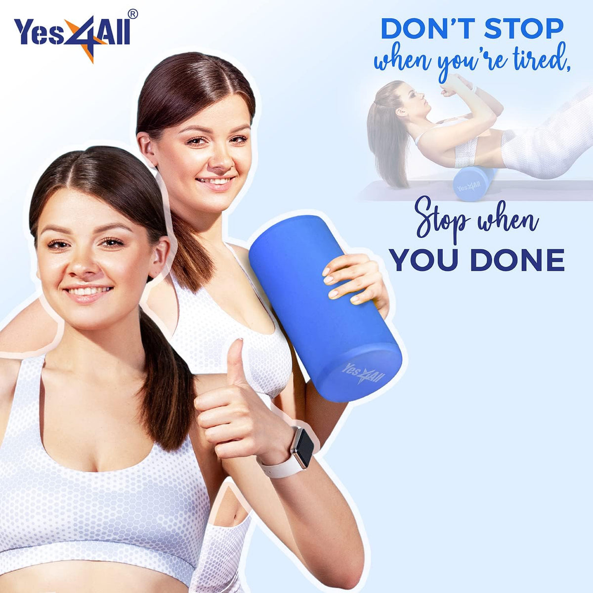 EVA Firm Foam Roller for Back - Round Back Roller for Exercise, Yoga & Pilates 12/18/24/36 inch