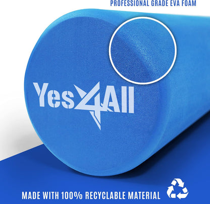 EVA Firm Foam Roller for Back - Round Back Roller for Exercise, Yoga & Pilates 12/18/24/36 inch