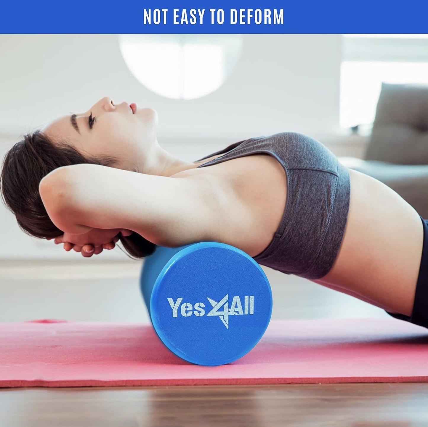 EVA Firm Foam Roller for Back - Round Back Roller for Exercise, Yoga & Pilates 12/18/24/36 inch