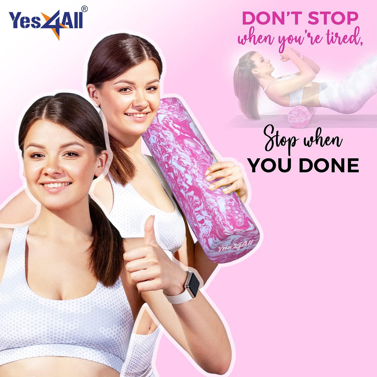 EVA Firm Foam Roller for Back - Round Back Roller for Exercise, Yoga & Pilates 12/18/24/36 inch