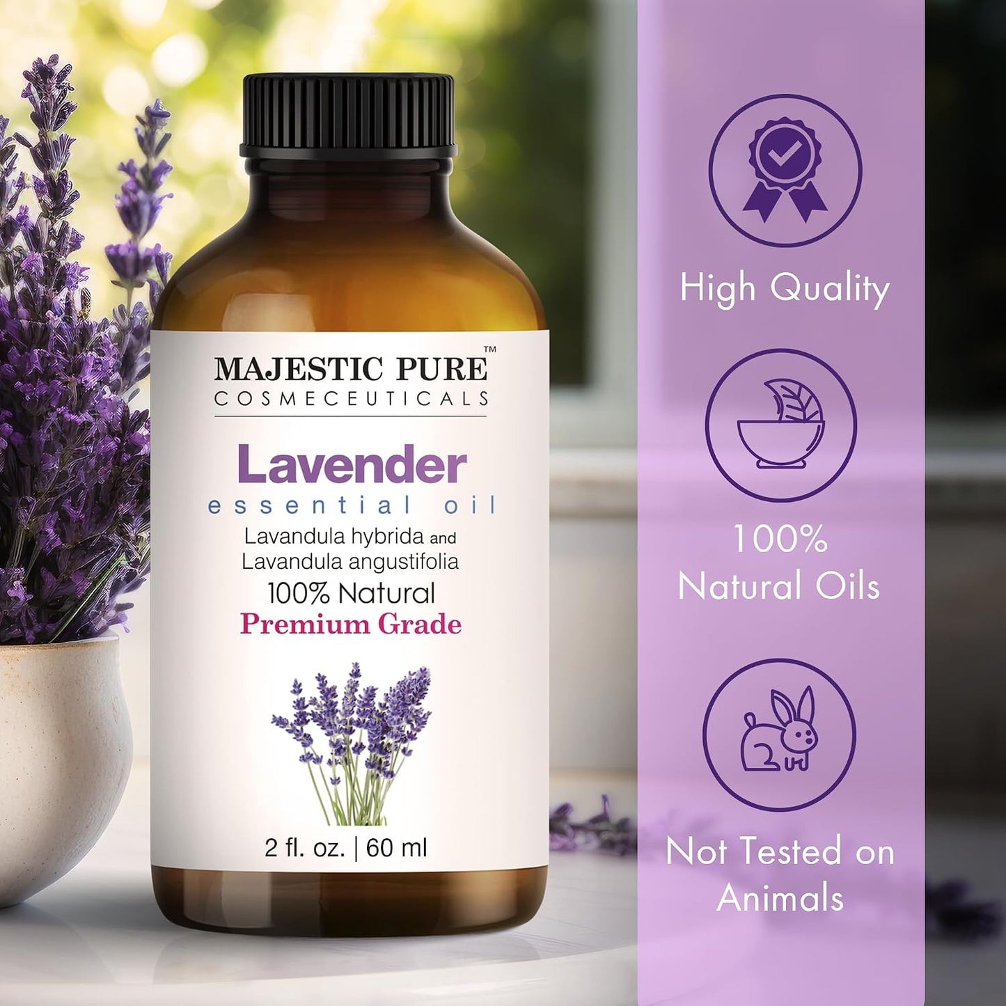 Majestic Pure Lavender Essential Oil for Diffuser - 4 Fl Oz