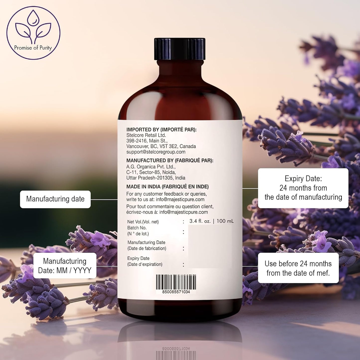 Majestic Pure Lavender Essential Oil for Diffuser - 4 Fl Oz