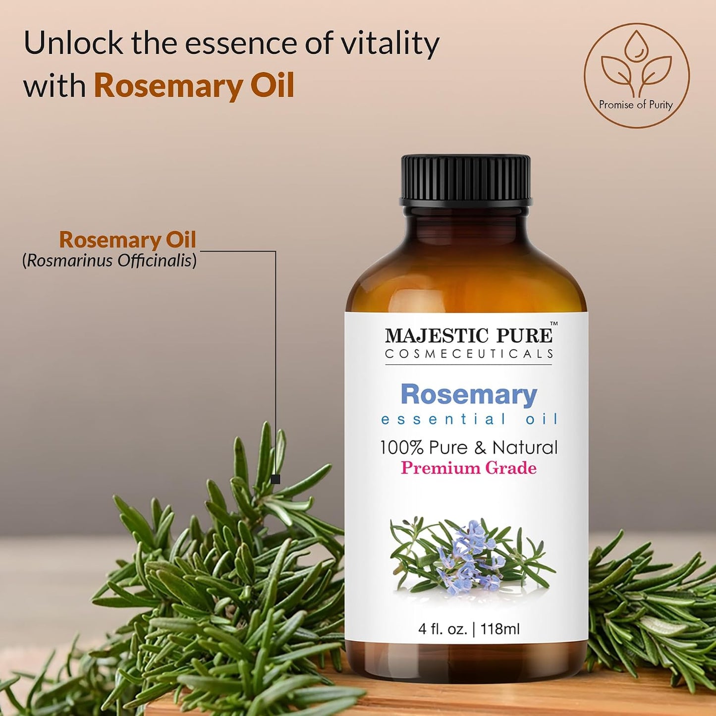 Majestic Pure Lavender Essential Oil for Diffuser - 4 Fl Oz