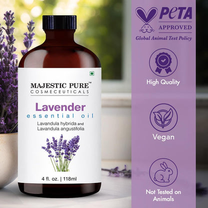 Majestic Pure Lavender Essential Oil for Diffuser - 4 Fl Oz