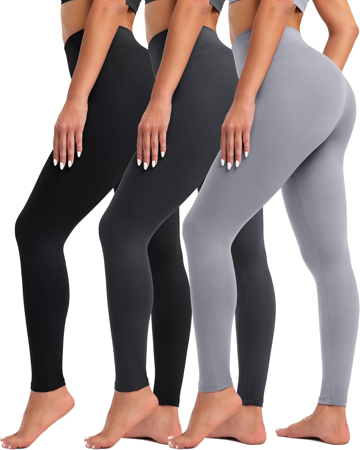 Creamlush 4 Pack Leggings for Women-High Waisted Ultra Soft Stretchy Yoga Lounge Pants