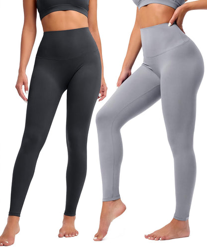 Creamlush 4 Pack Leggings for Women-High Waisted Ultra Soft Stretchy Yoga Lounge Pants