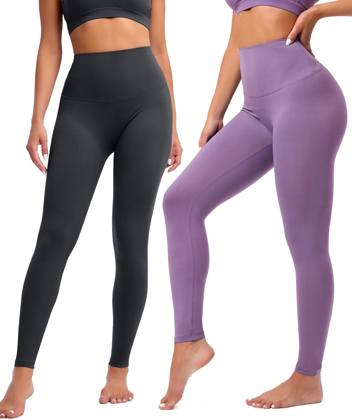 Creamlush 4 Pack Leggings for Women-High Waisted Ultra Soft Stretchy Yoga Lounge Pants
