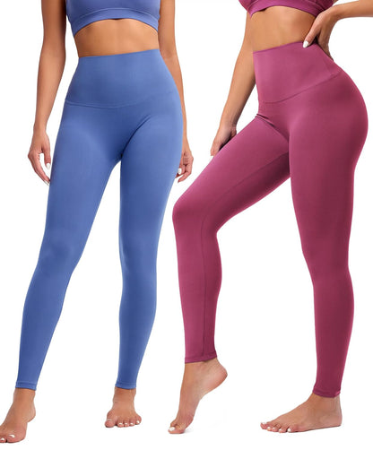 Creamlush 4 Pack Leggings for Women-High Waisted Ultra Soft Stretchy Yoga Lounge Pants