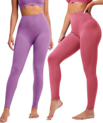 Creamlush 4 Pack Leggings for Women-High Waisted Ultra Soft Stretchy Yoga Lounge Pants