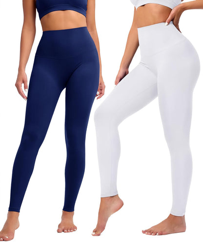 Creamlush 4 Pack Leggings for Women-High Waisted Ultra Soft Stretchy Yoga Lounge Pants