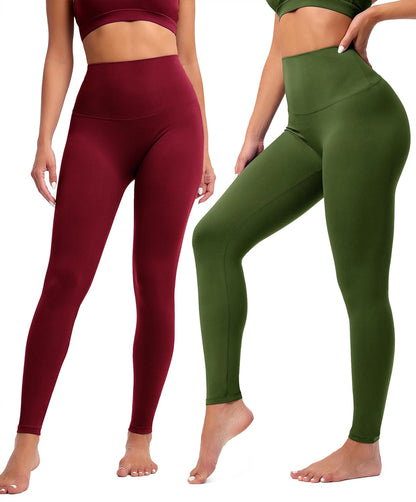 Creamlush 4 Pack Leggings for Women-High Waisted Ultra Soft Stretchy Yoga Lounge Pants