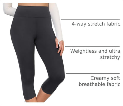 Creamlush 4 Pack Leggings for Women-High Waisted Ultra Soft Stretchy Yoga Lounge Pants