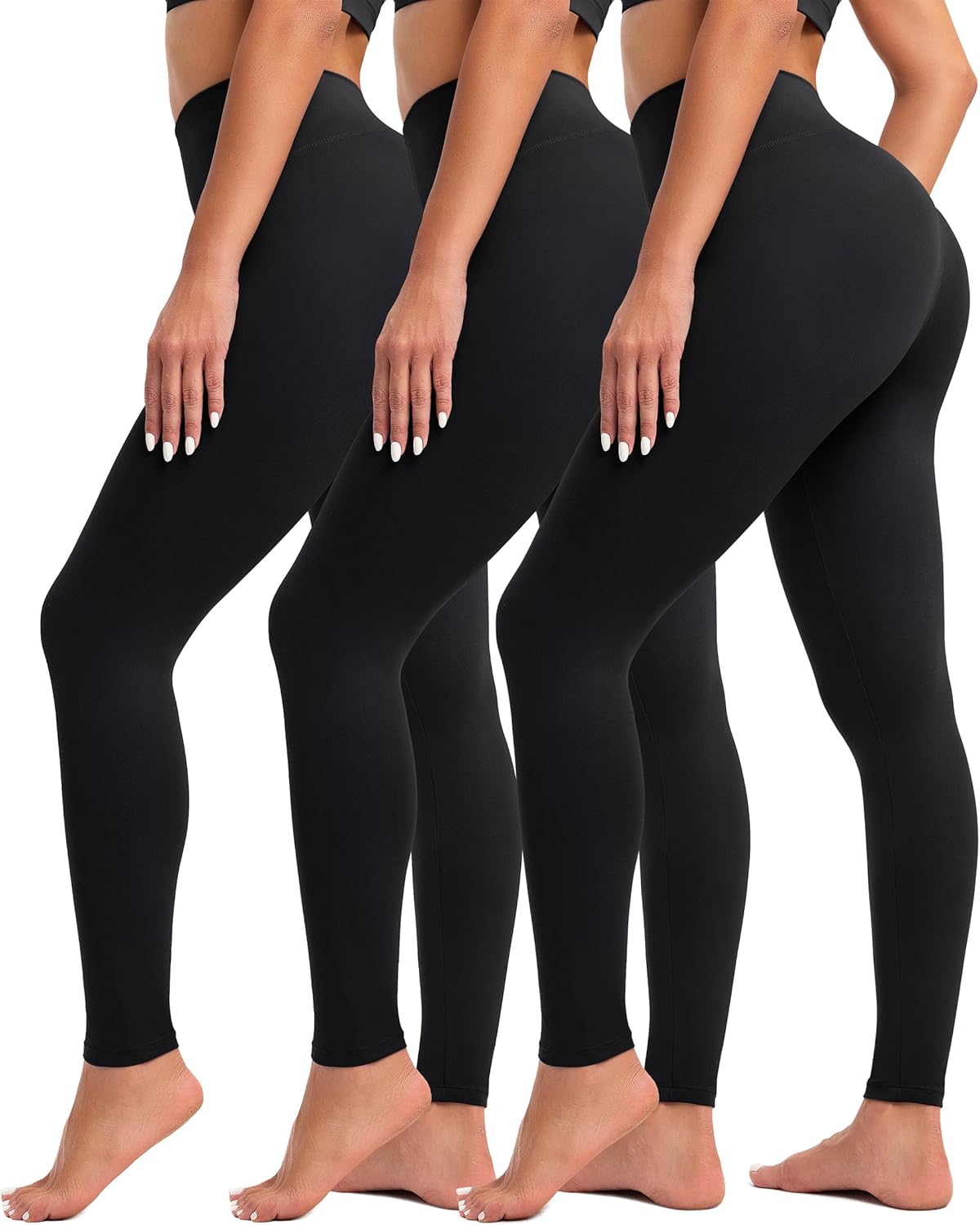 Creamlush 4 Pack Leggings for Women-High Waisted Ultra Soft Stretchy Yoga Lounge Pants