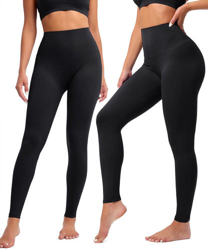 Creamlush 4 Pack Leggings for Women-High Waisted Ultra Soft Stretchy Yoga Lounge Pants