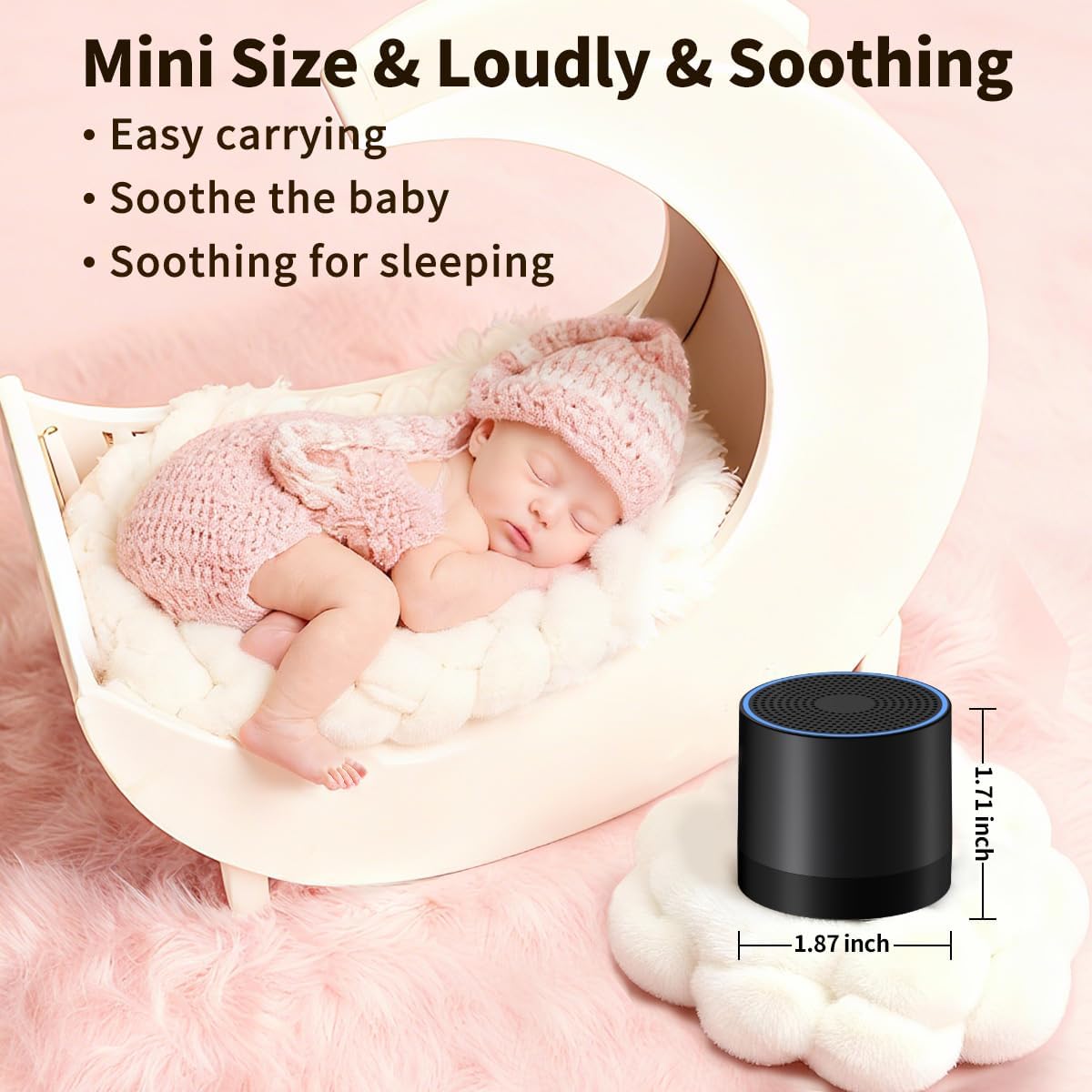 Sound Machine Mini White Noise Machine with 30 Soothing Sounds 4 Timers Memory Function for Newborn Baby Kids Adults Portable Rechargeable Sleep Brown Noise Machine for Travel Camping Home Office