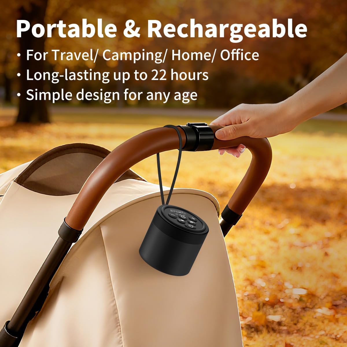 Sound Machine Mini White Noise Machine with 30 Soothing Sounds 4 Timers Memory Function for Newborn Baby Kids Adults Portable Rechargeable Sleep Brown Noise Machine for Travel Camping Home Office