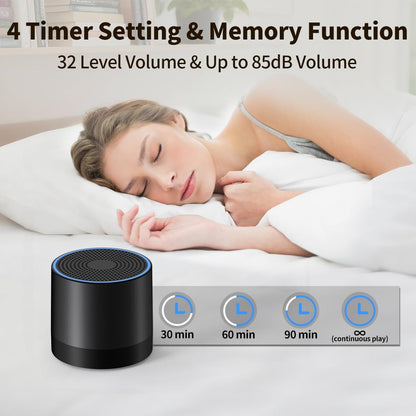 Sound Machine Mini White Noise Machine with 30 Soothing Sounds 4 Timers Memory Function for Newborn Baby Kids Adults Portable Rechargeable Sleep Brown Noise Machine for Travel Camping Home Office
