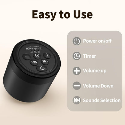 Sound Machine Mini White Noise Machine with 30 Soothing Sounds 4 Timers Memory Function for Newborn Baby Kids Adults Portable Rechargeable Sleep Brown Noise Machine for Travel Camping Home Office