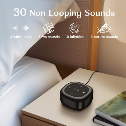 Sound Machine Mini White Noise Machine with 30 Soothing Sounds 4 Timers Memory Function for Newborn Baby Kids Adults Portable Rechargeable Sleep Brown Noise Machine for Travel Camping Home Office