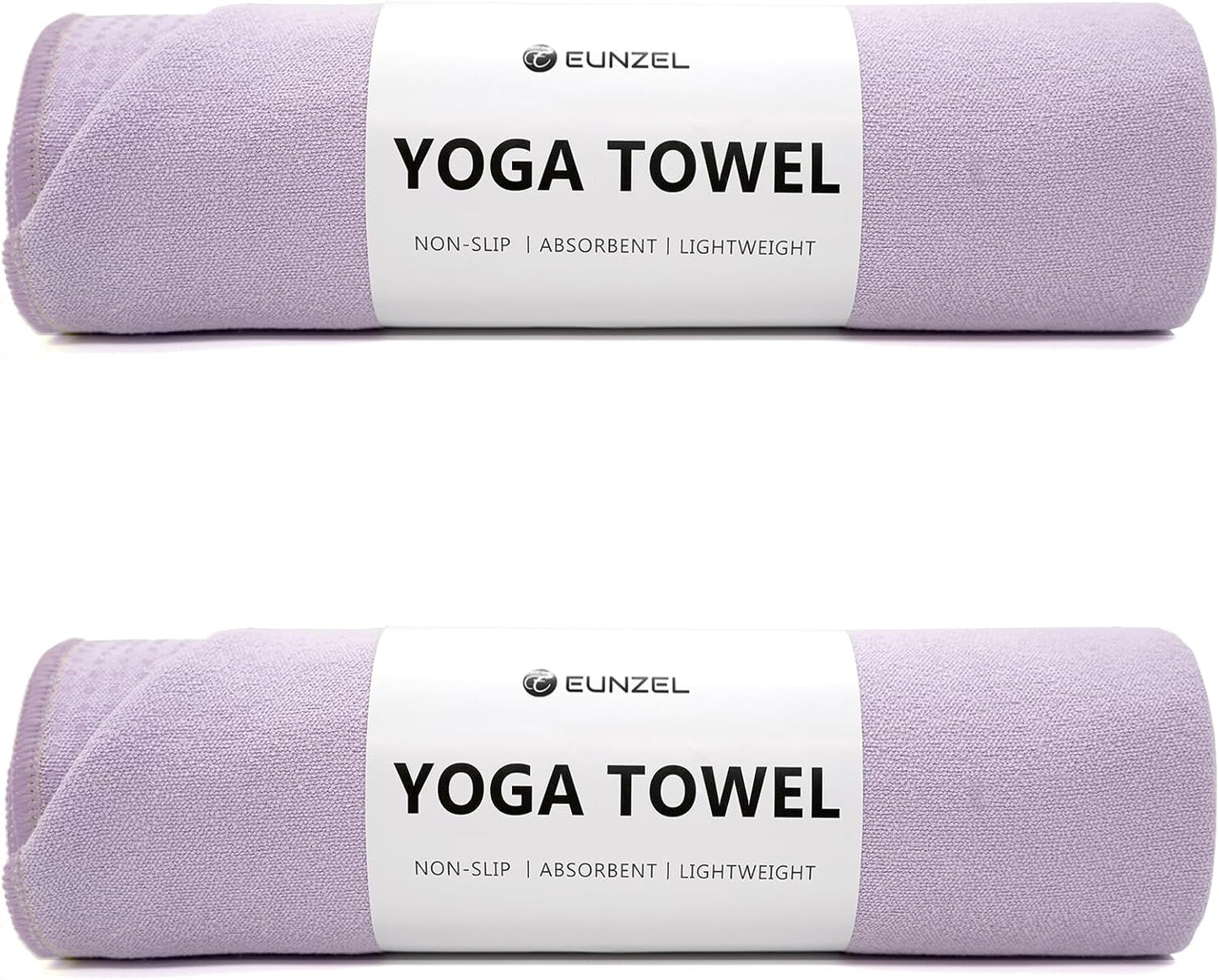 2 Pack Hot Yoga Towel with Grip Dot, Non Slip Yoga Mat Towe Sweat Absorbent Towel for Hot Yoga,Bikram, Pilates and Fitness 72" x 24", Dark Cyan/Steel Blue