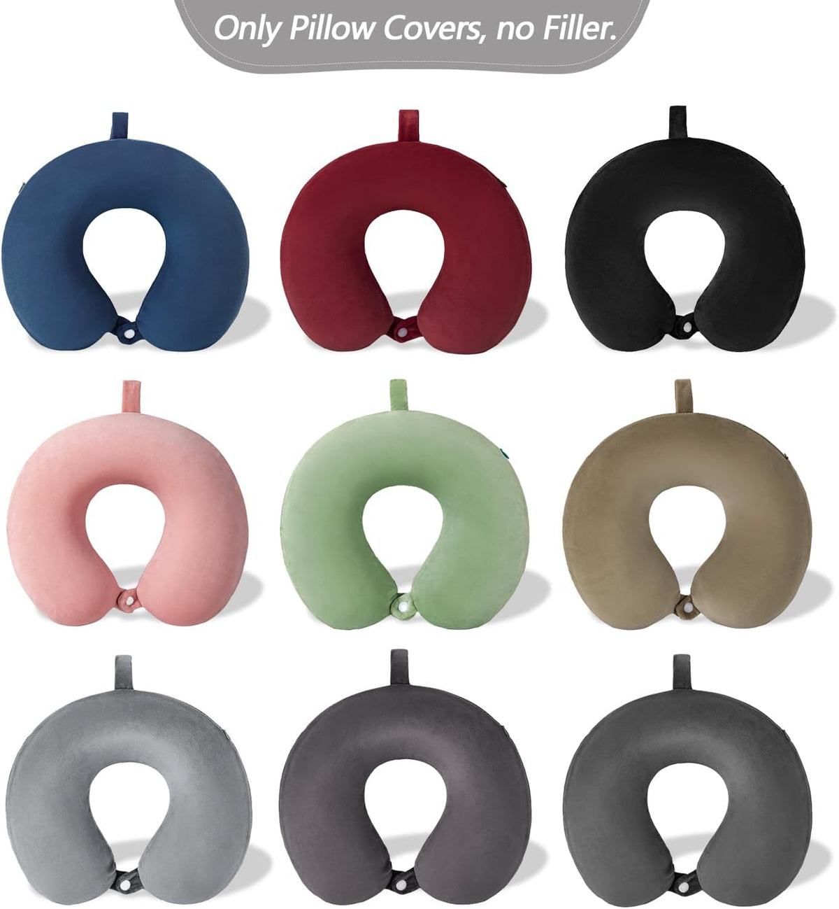 Travel Neck Pillow Cover, U Shaped Neck Pillow Case, Green