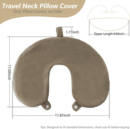Travel Neck Pillow Cover, U Shaped Neck Pillow Case, Green