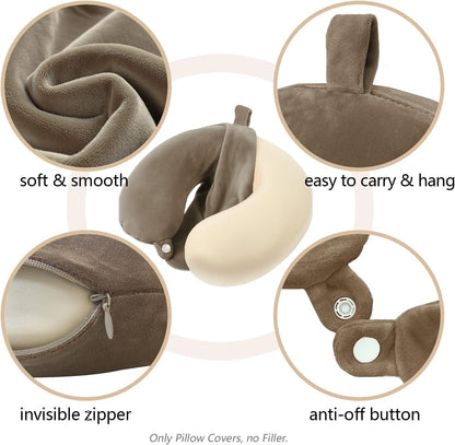Travel Neck Pillow Cover, U Shaped Neck Pillow Case, Green
