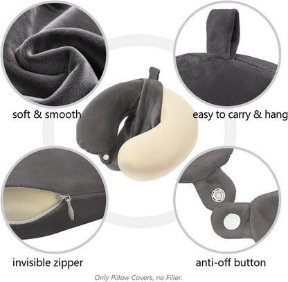 Travel Neck Pillow Cover, U Shaped Neck Pillow Case, Green