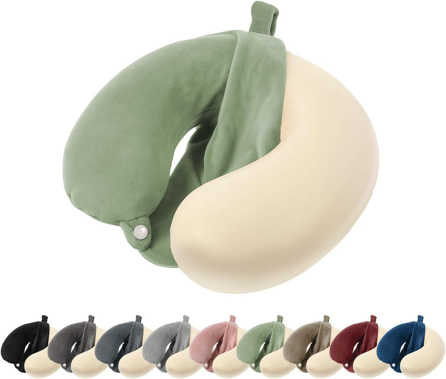 Travel Neck Pillow Cover, U Shaped Neck Pillow Case, Green