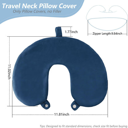 Travel Neck Pillow Cover, U Shaped Neck Pillow Case, Green