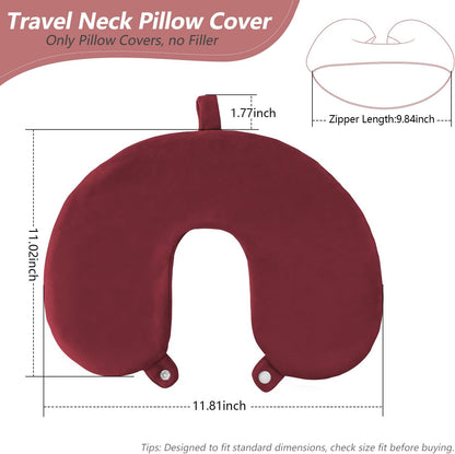Travel Neck Pillow Cover, U Shaped Neck Pillow Case, Green