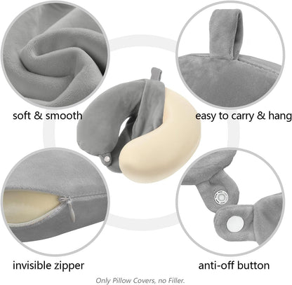 Travel Neck Pillow Cover, U Shaped Neck Pillow Case, Green