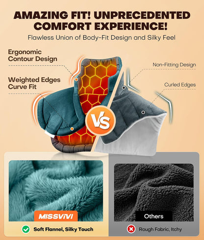 Graphene-Infused Instant Heating Pad with 3M Thinsulate, Ergonomic Weighted Heating Pad for Neck and Shoulders and Back, Heated Neck Wrap w/ 6 Heat Options 4 Auto Timer, Gifts for Women Men