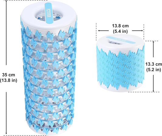 Collapsible Foam Roller for Exercise and Recovery (13 Inches), Easily Portable at 5.5 inches (Blue)