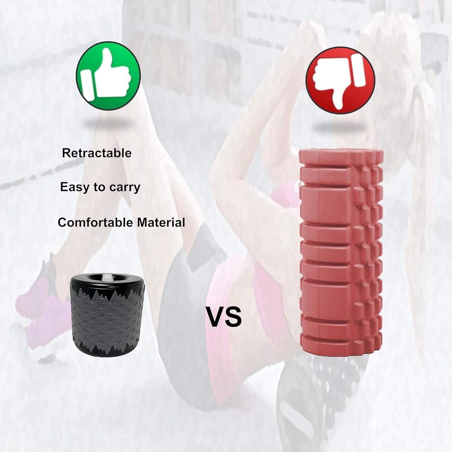 Collapsible Foam Roller for Exercise and Recovery (13 Inches), Easily Portable at 5.5 inches (Blue)
