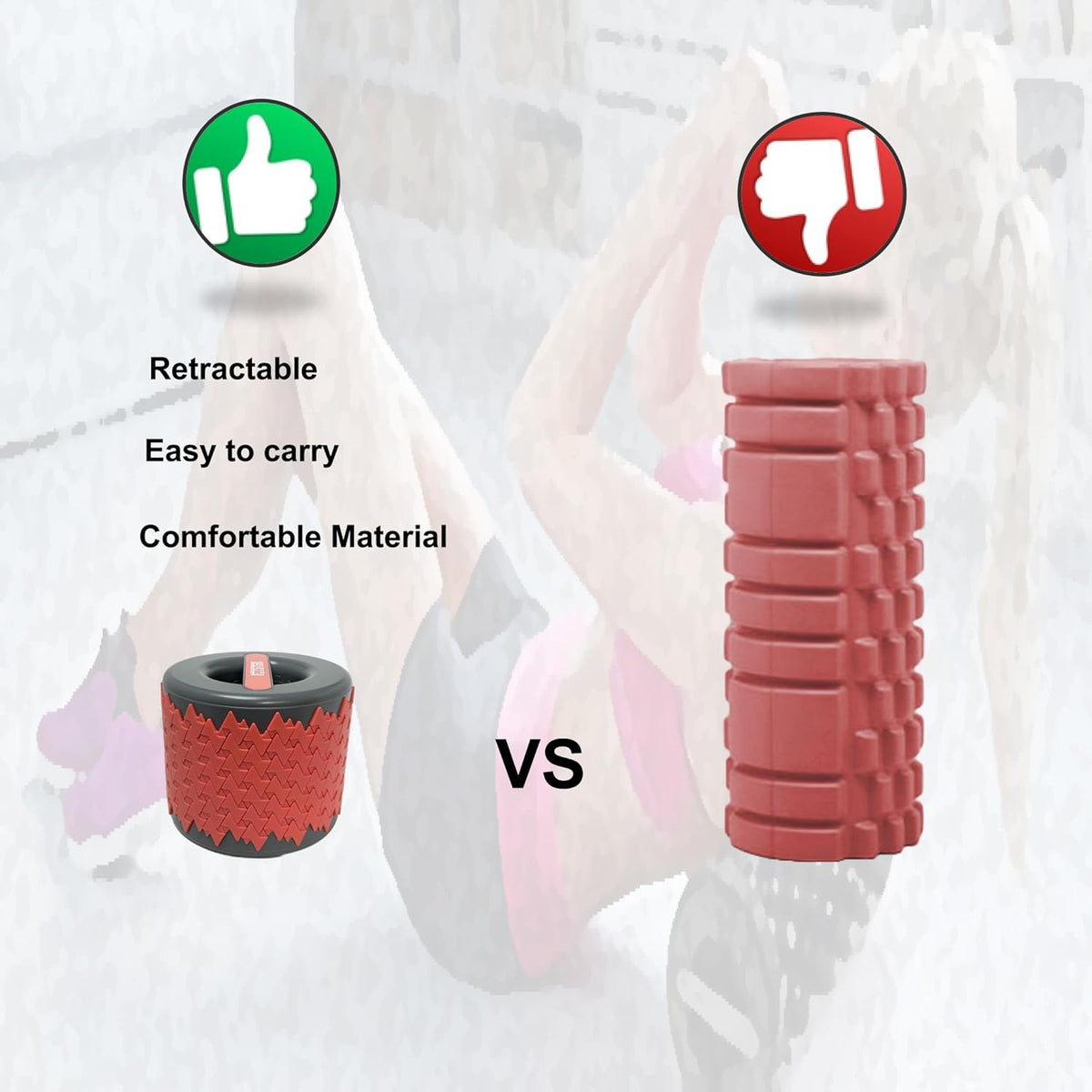 Collapsible Foam Roller for Exercise and Recovery (13 Inches), Easily Portable at 5.5 inches (Blue)