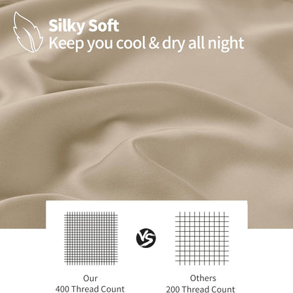 Bamboo Viscose Zipper Pillow Cases King Size Set of 2