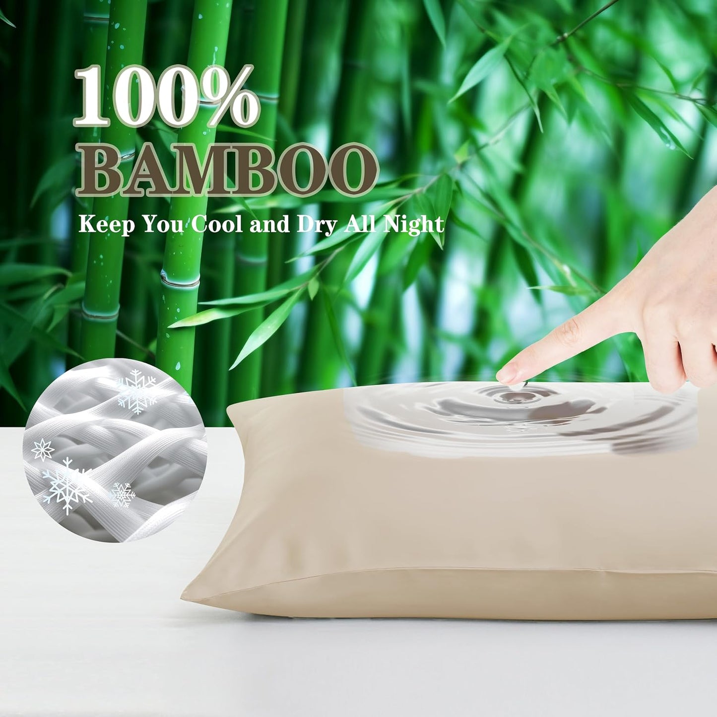 Bamboo Viscose Zipper Pillow Cases King Size Set of 2