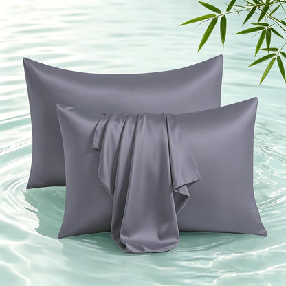 Bamboo Viscose Zipper Pillow Cases King Size Set of 2