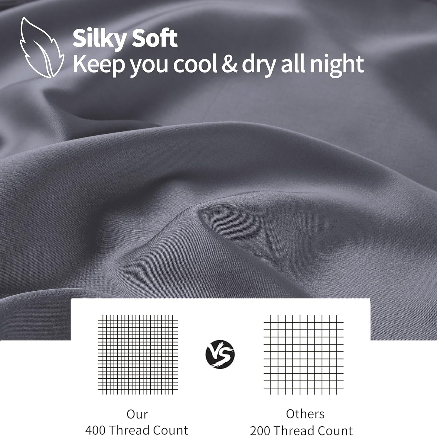 Bamboo Viscose Zipper Pillow Cases King Size Set of 2