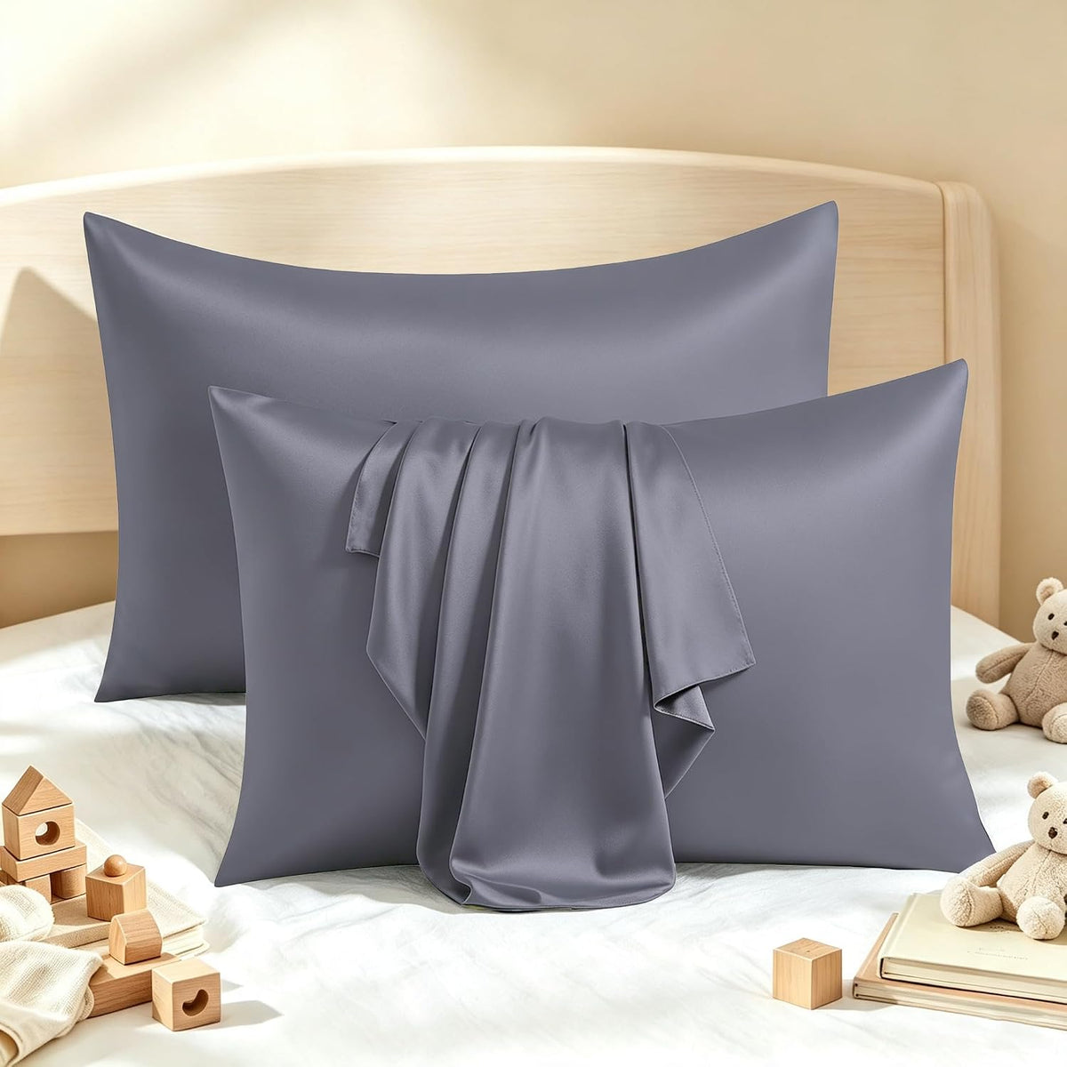 Bamboo Viscose Zipper Pillow Cases King Size Set of 2