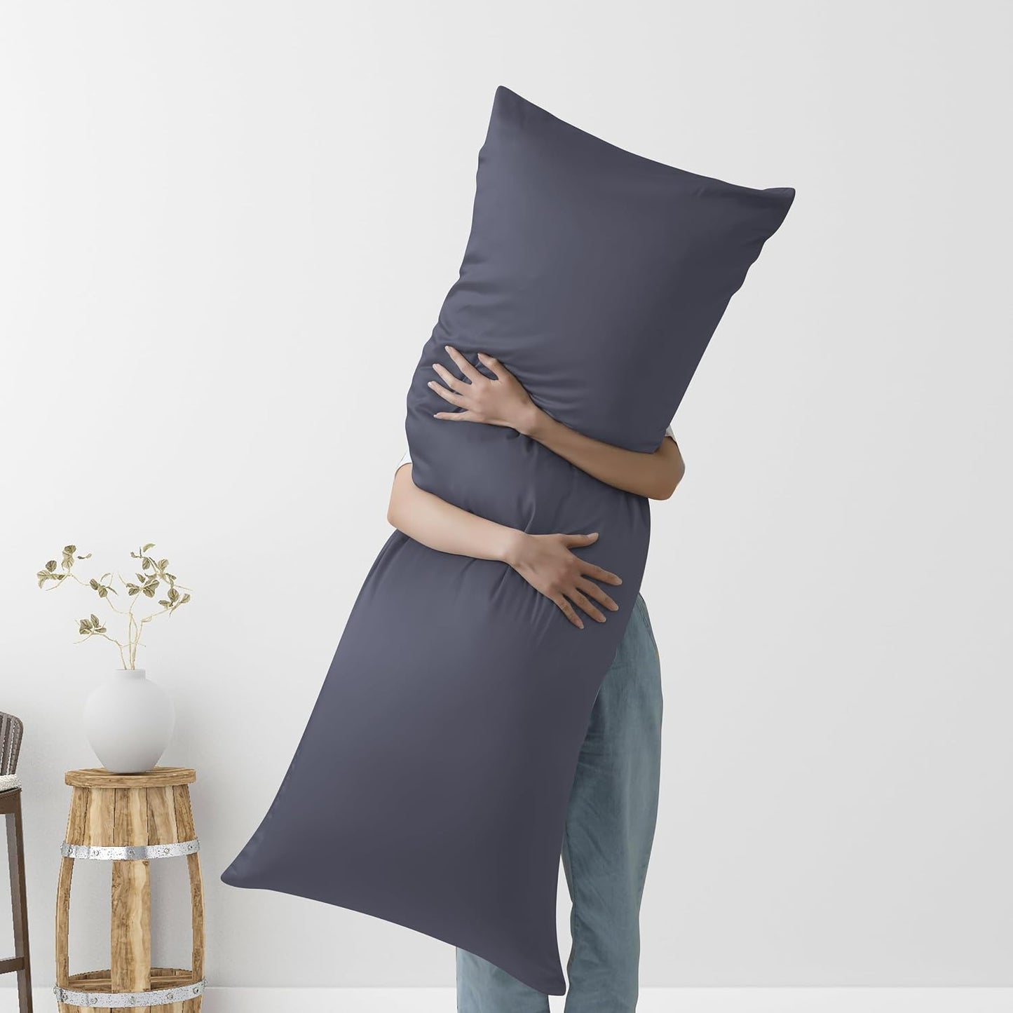 Bamboo Viscose Zipper Pillow Cases King Size Set of 2