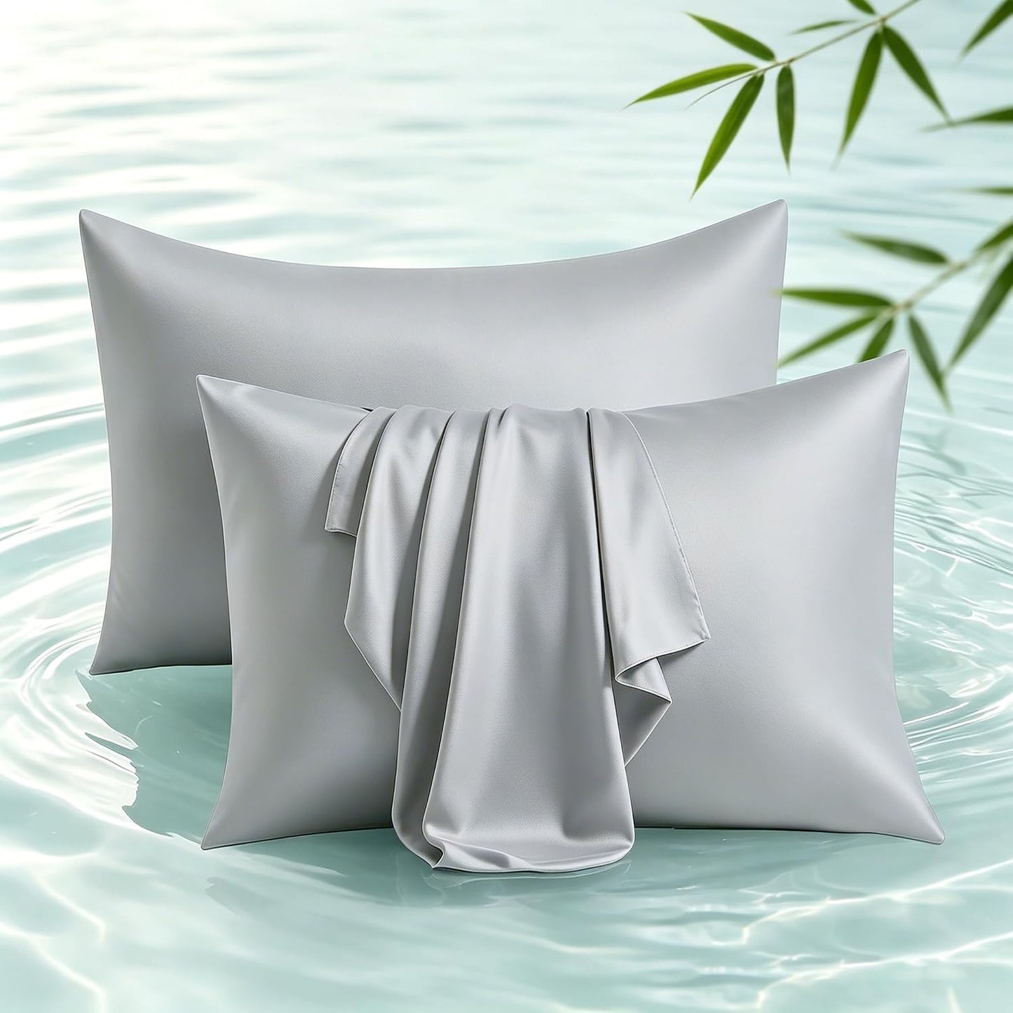 Bamboo Viscose Zipper Pillow Cases King Size Set of 2