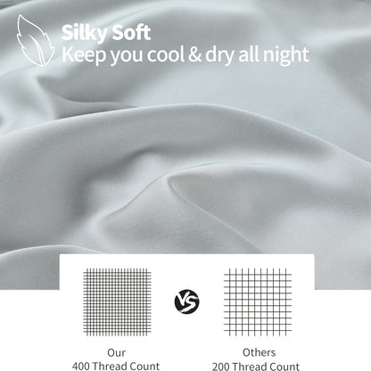 Bamboo Viscose Zipper Pillow Cases King Size Set of 2